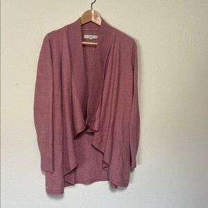 LOFT Women's Pink Open Front Sweater